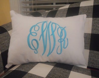 Personalized Monogrammed Monogram Pillow Cover 12x16 - Perfect Wedding or Baby Gift!