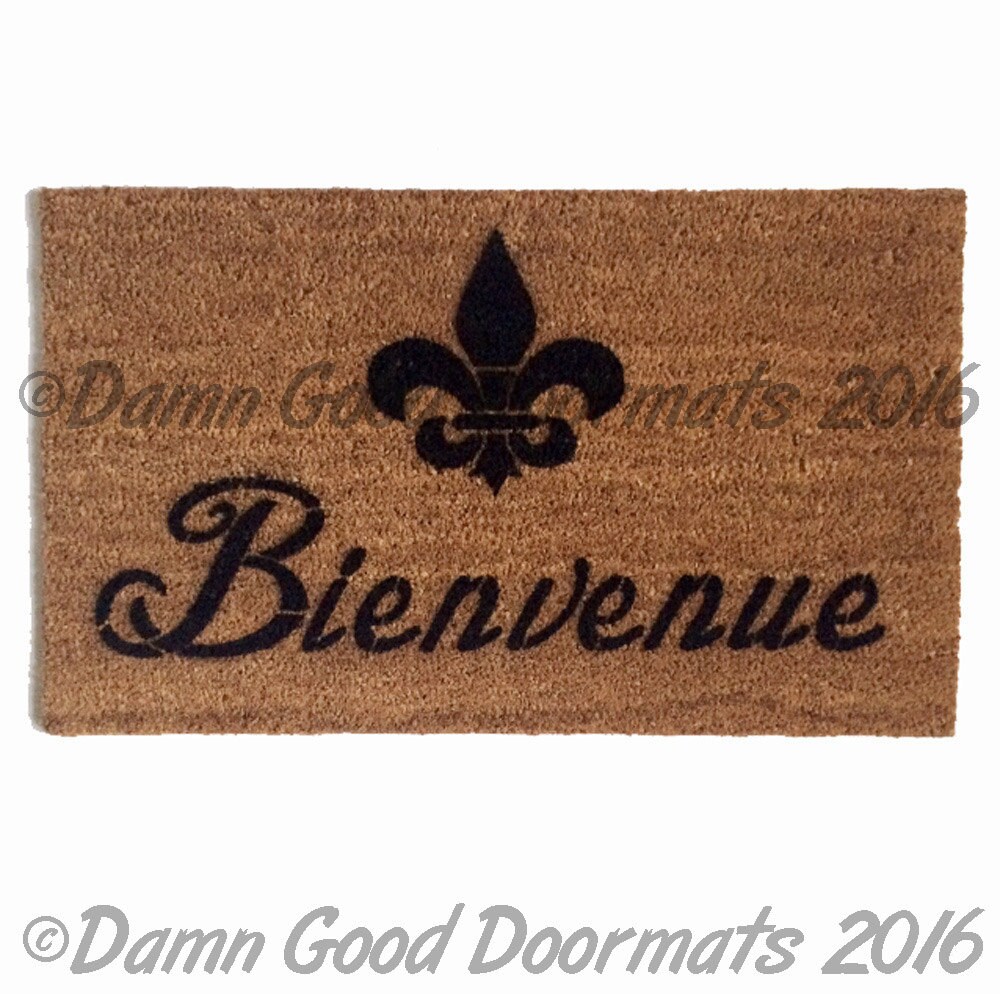 Bienvenue French FLUER DE LIS door mat outdoor eco