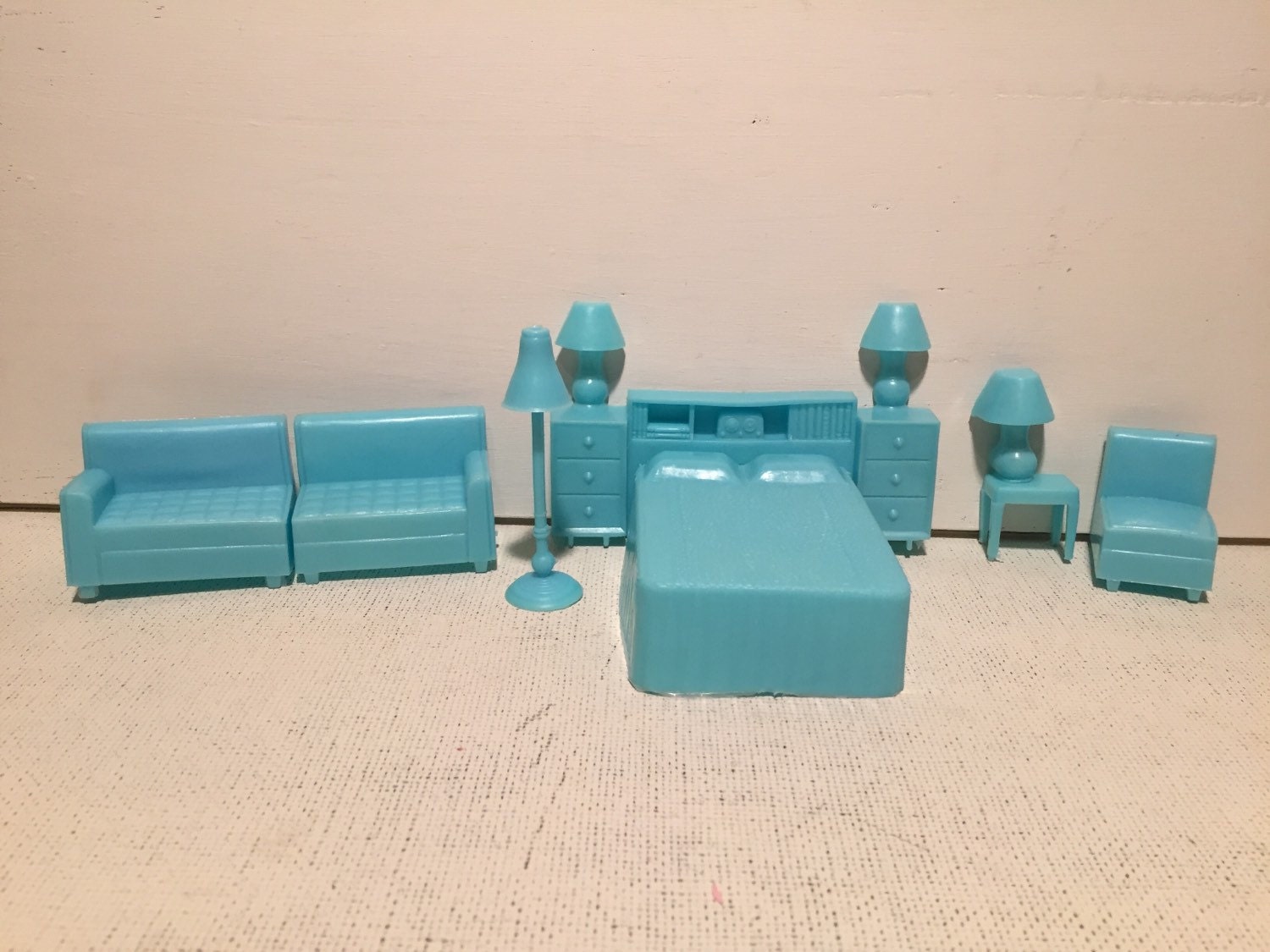 vintage plastic dollhouse furniture