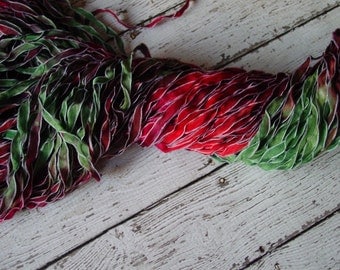 NeW Hand Dyed Ribbon POINSETTIA - frosted edge ribbon, 5 yards