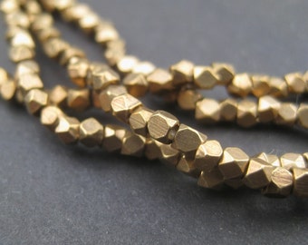 240 Faceted Brass Beads - 2mm Tiny Diamond Cut Beads - Brass Spacer Beads - Metal Spacers - Jewelry Making Supplies (FCT-USU-BRS-138L)