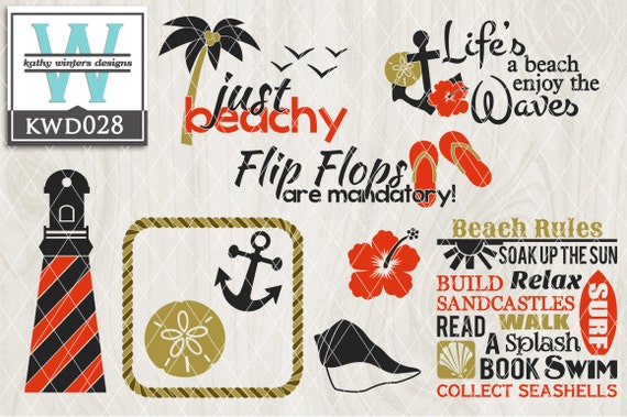 Download SVG Beach Themed Cutting File kwd028 svg eps dxf png