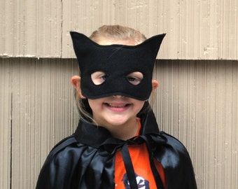 Black Felt Bat Mask Child Kids