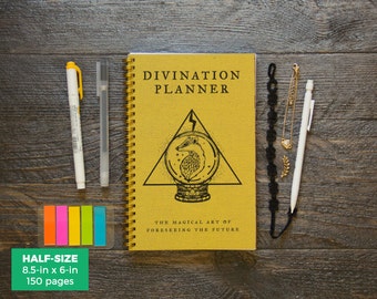 Divination Planner - Yellow / Weekly / Half-Size / 12 Months / Choose Your Layout (Vertical or Horizontal) / Pick Your Own Starting Month