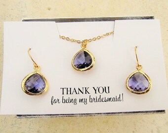 Bridesmaid Jewelry Set, Bridesmaid Gift Box Set, Gold Bridesmaid Jewelry, Bridal Party Gift Set, Bridesmaid Jewlery, Personalized Bridesmaid