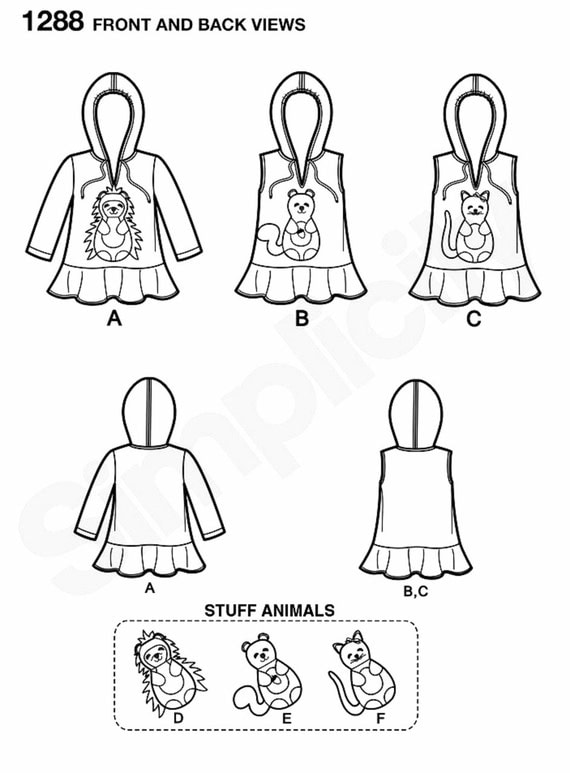 Toddlers' Fleece Dress Pattern, Toddlers' Fleece Jumper Pattern, Fleece