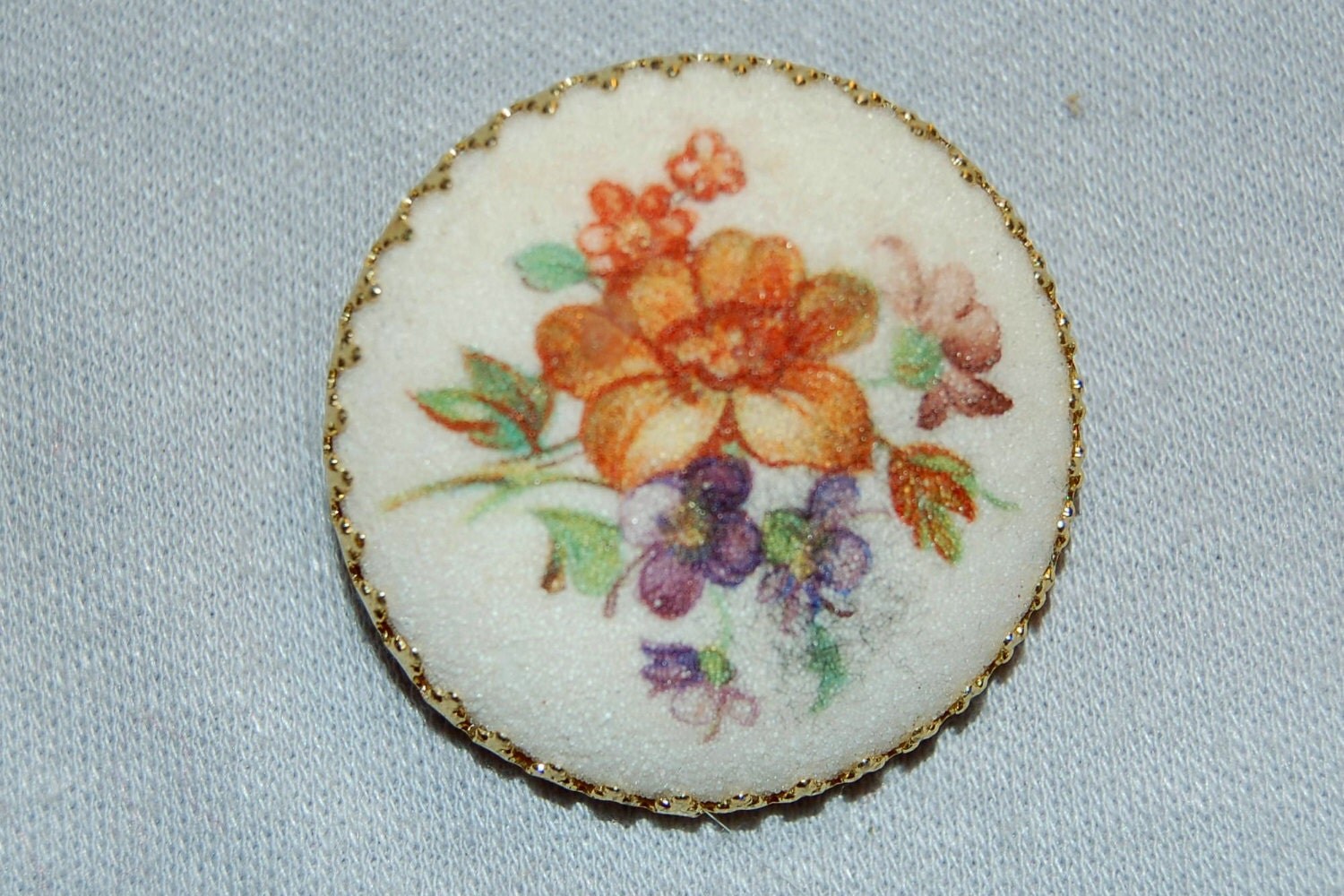 Vintage / Signed / Brooch / West Germany / Flowers / Sugar