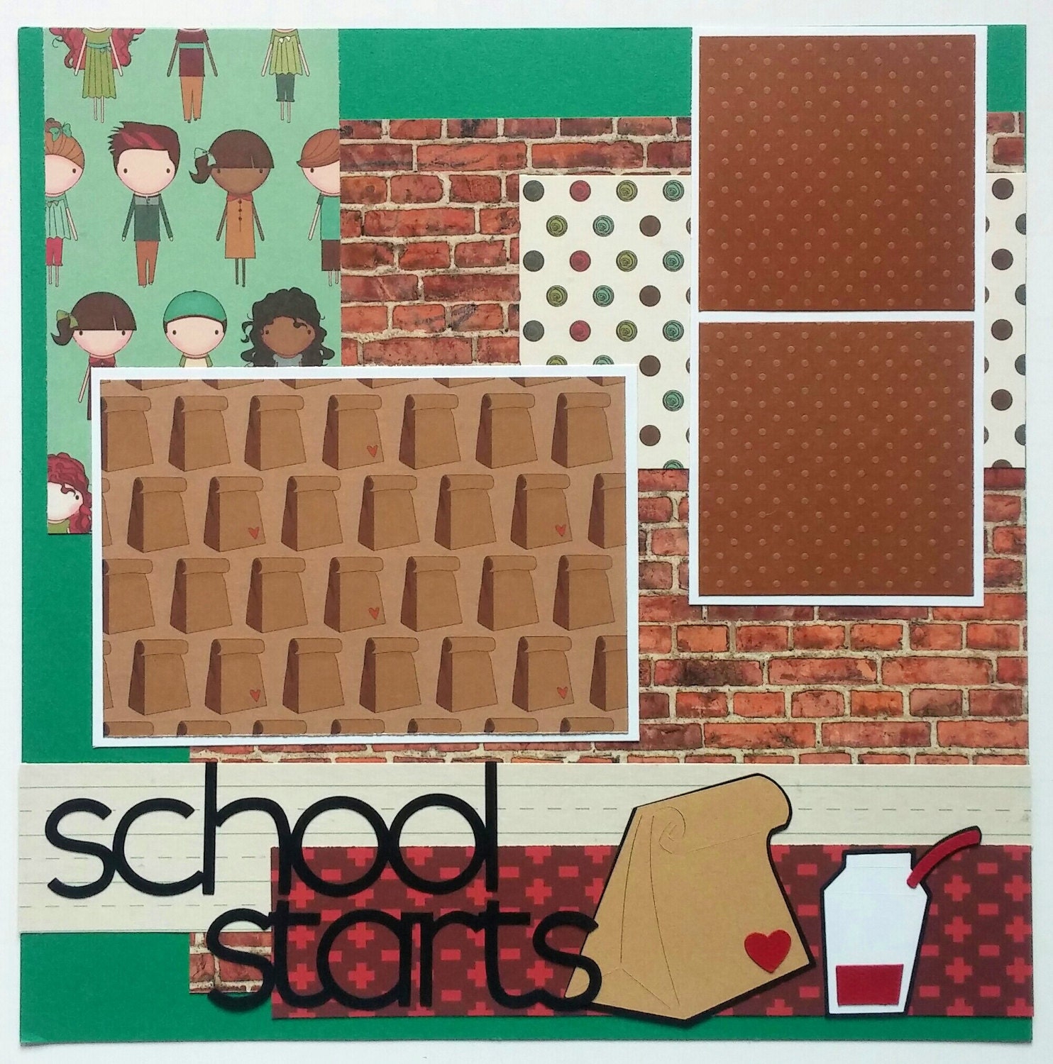Back to school scrapbook page Scrapbook layout Back to