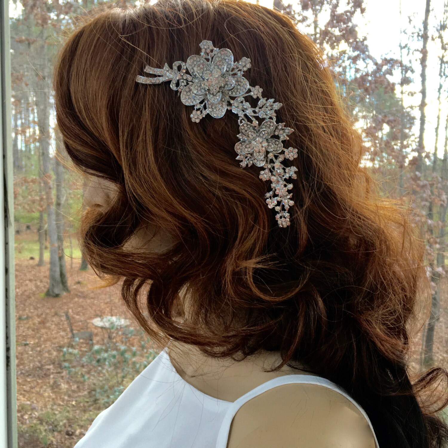 Rhinestone Bridal Comb Rhinestone Hair Clip Bridal Wedding 3019