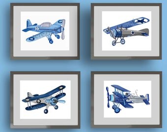 Vintage Airplane Wall Art airplane nursery | etsy Vintage Airplane Wall Art airplane nursery | etsy