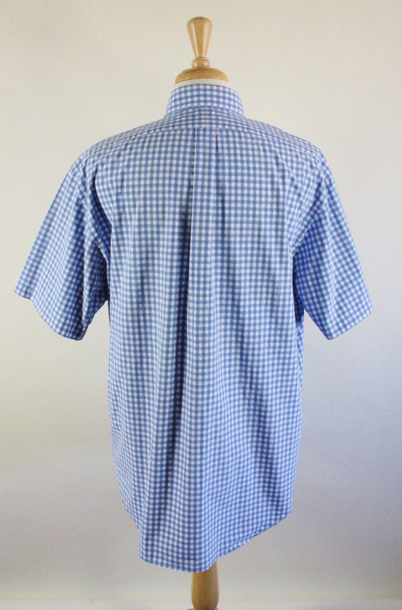 Ralph Lauren Shirt. Blue Gingham Shirt. Casual Dress Shirt.