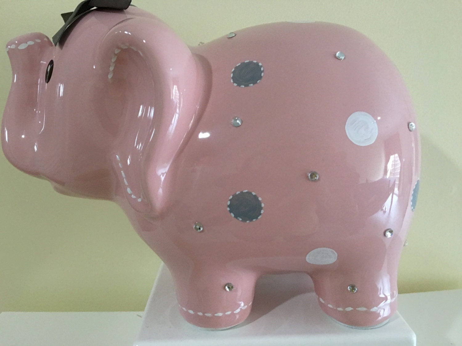 Personalized Large Elephant Piggy Bank Pink by KUTEKUSTOMKREATIONS