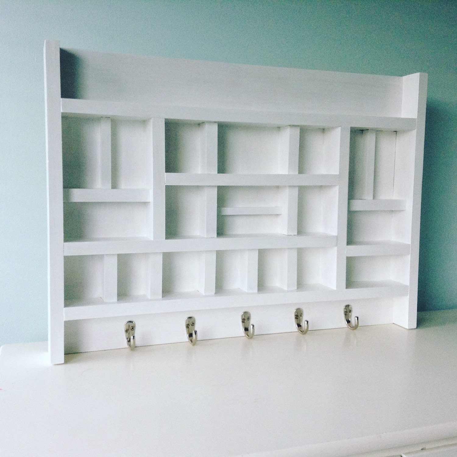 Large Shadow Box Handmade White Stain Wall Display Wall