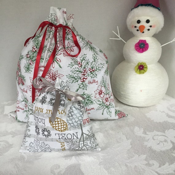 reusable cloth christmas bags