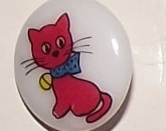Vintage La Mode Carded Red Kitten Buttons (6)