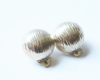Paires De Clips Vintage Beverley Hamburg - Style Années 80 En étain Doré Avec Cristal - 74x35mm