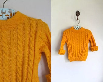 vintage toddler's sweater - SUNSHINE yellow pullover / 18M-2T