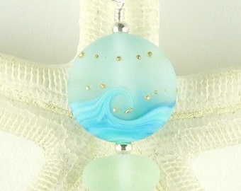 Sea Glass Jewelry, Beach Necklace, Seaglass Jewelry, Wave Necklace, Beach Glass Necklace, Beach Glass Jewelry, Seaglass, Beaded Necklace