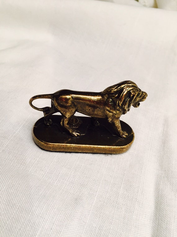 Small Brass Lion Statue Lion Figurine Paper Weight Lions