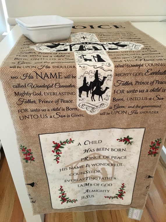 Religious Christmas Nativity Tablecloth Table Runner