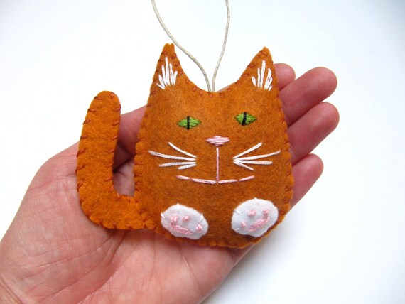 personalized cat christmas ornament felt christmas ornament personalized cat christmas ornament felt christmas ornament