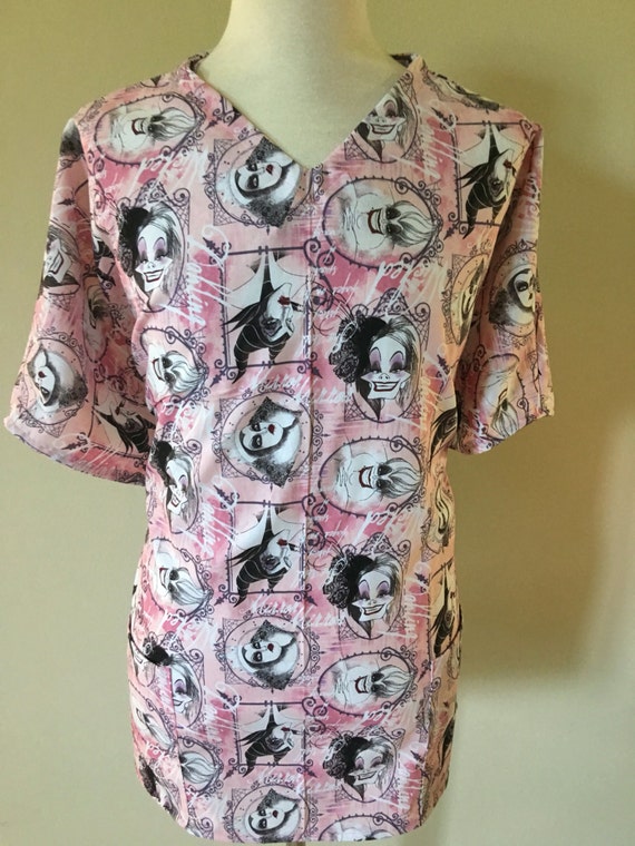Items similar to disney villians scrub top charming medical scrub