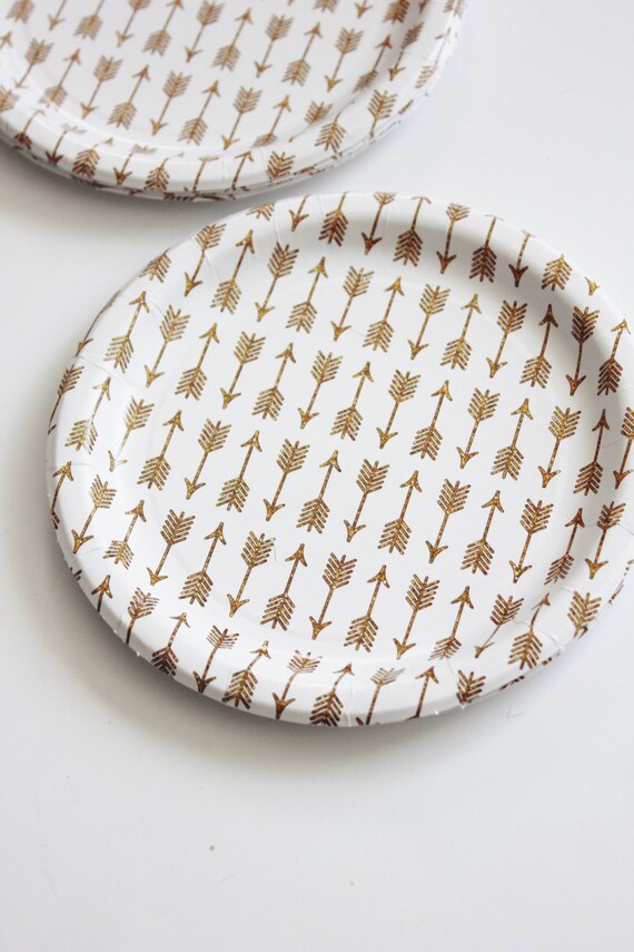 8 GOLD ARROWS Paper Plates / White Golden Glitter Golden Arrow Paper ... 8 GOLD ARROWS Paper Plates / White Golden Glitter Golden Arrow Paper ...