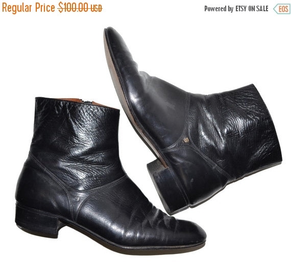 ON SALE Vintage BALLY Soft Black Leather Mens Beatle Boots