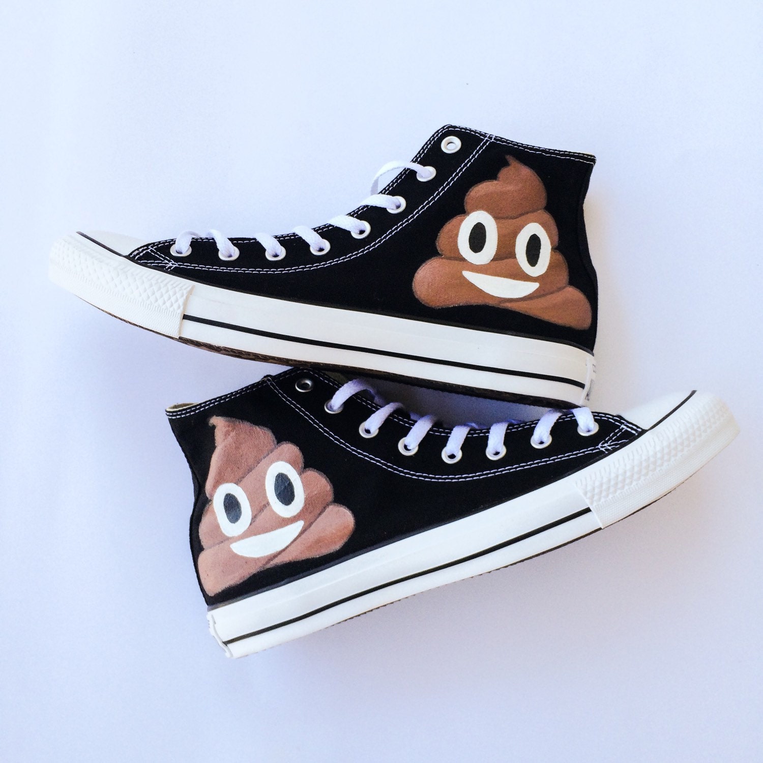Poop Emoji Custom Converse Shoes