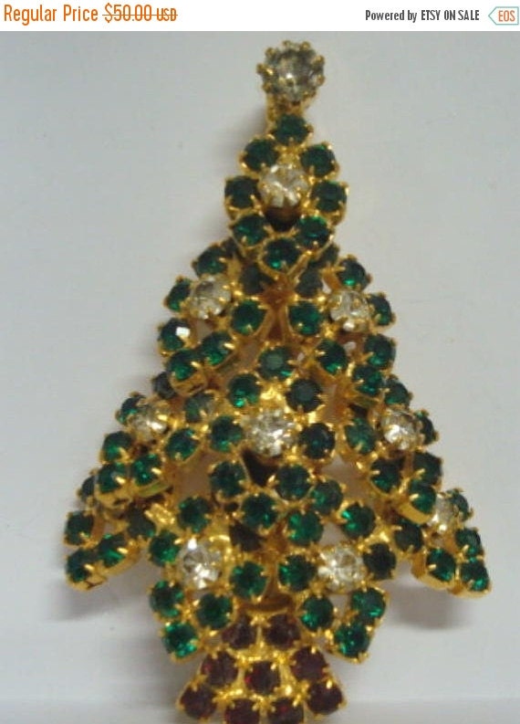 sale vintage eisenberg ice christmas tree pin signed by sale vintage eisenberg ice christmas tree pin signed by