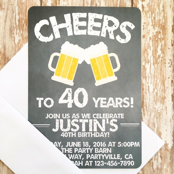 Cheers To 40 Years Invitations 6