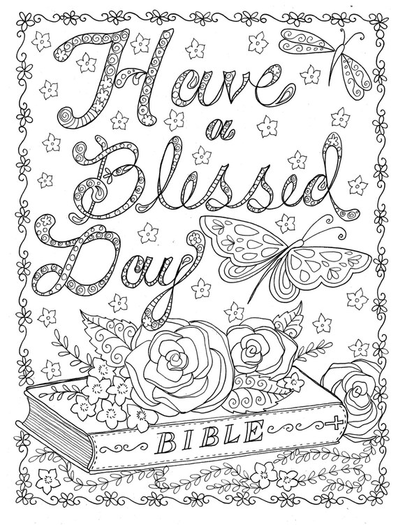 Download INSTANT DOWNLOAD Coloring page to Color Christian
