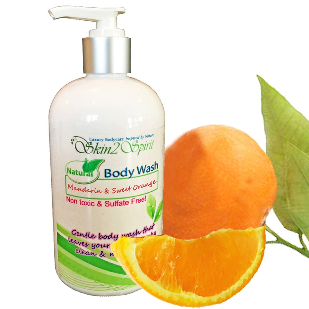 MANDARIN & SWEET ORANGE Organic Body Wash New Larger Size