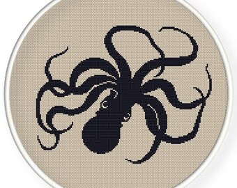 Instant Download,Free shipping,Cross stitch pattern, PDF,vintage octopus ,zxxc0566