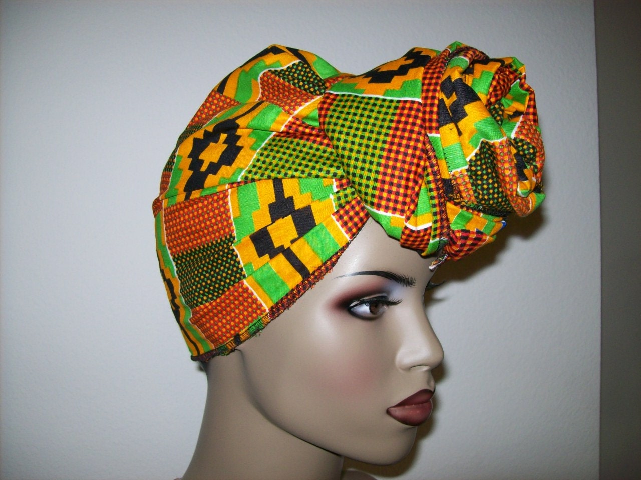 Kente African head wrap fabric Head Scarf Fabric Extra Long/