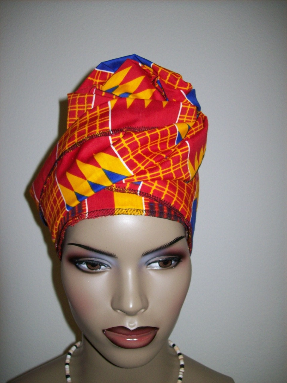 Kente African head wrap fabric Head Scarf Fabric Extra Long/