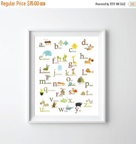 ON SALE 20% OFF Animal Abc Print 11X14 by KidODesignStudio