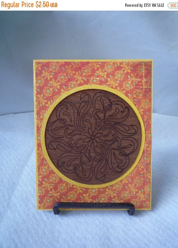 Wild Flower Wood Veneer Laser Engraved Card by HMCrafters on Etsy