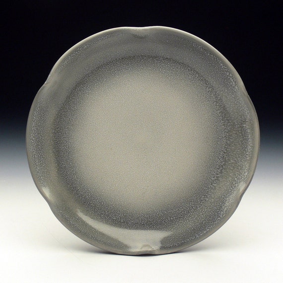 Grey and White Dinner Plate