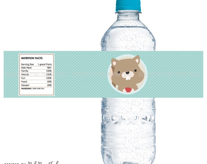 Woodland Party Bottle Labels or Wrap - Instant Download - Print Your Own