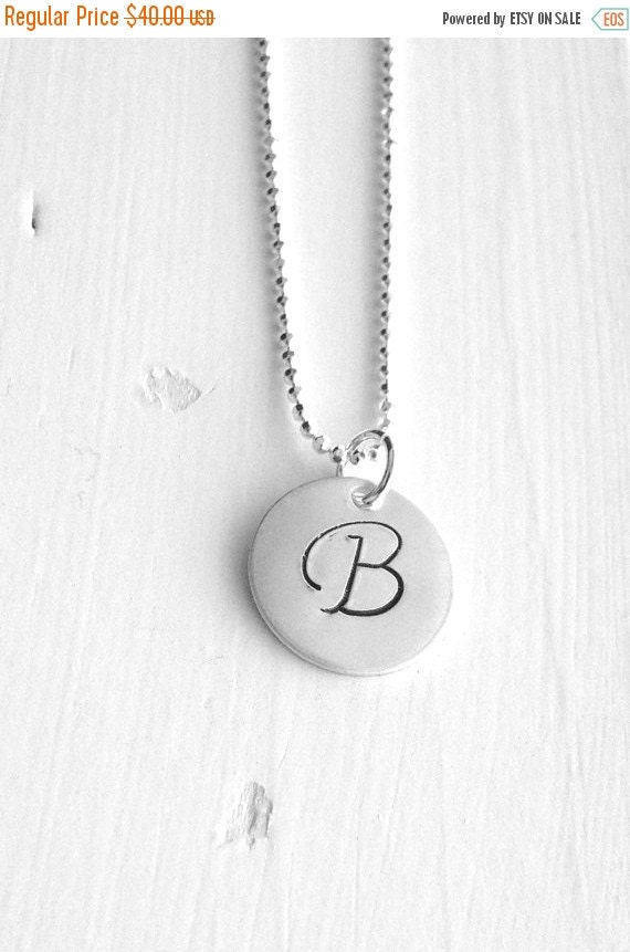 On Sale Monogram Necklace Letter B Necklace By GirlBurkeStudios