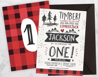 Little Lumberjack First Birthday Invitation