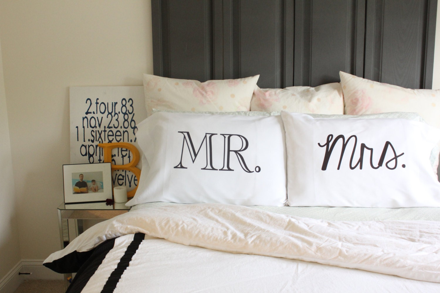 Wedding GIft Couples Pillow Cases Mr and Mrs Pillowcases Bride