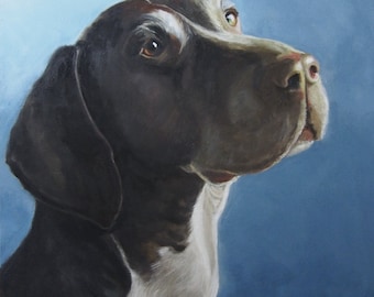 Large original oil painting Dog Portrait by Christine Cousineau