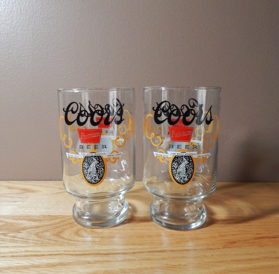 Vintage Coors Premium Beer Glass Set of Two