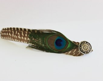 Peacock Feather Hat Pin / Hair Clip / Decor / Guinea Feather / Wedding Decor / Bouquet / Centerpieces
