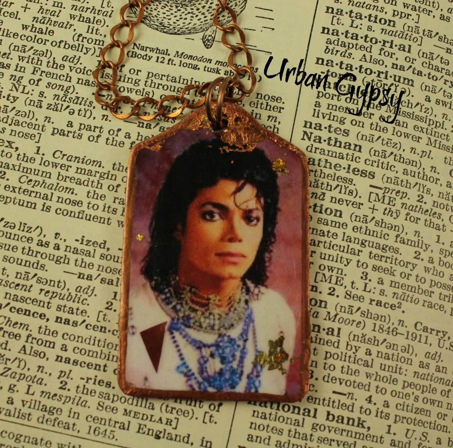 Michael Jackson Handmade Pendant Necklace Tag Necklace Rock