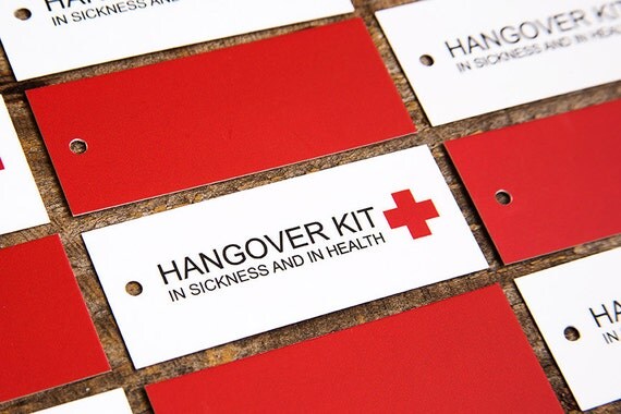 hangover kit tags wedding hang tags set of 10 ready to