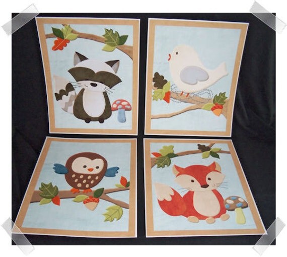 Original Forest Friends WALL ART for by art4theLITTLEpeople