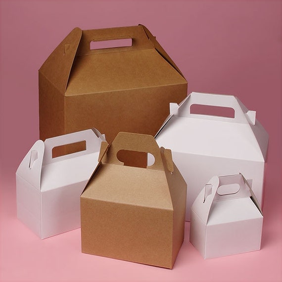 25 Kraft Gable Favor Boxes large Natural Gift Boxes Party